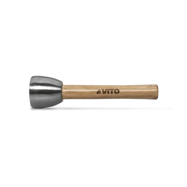 Massette ronde acier chromé 1 kg manche bois verni VITO