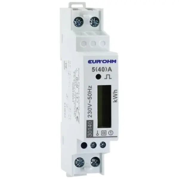 Compteur d'Énergie Digital Monophasé 40A - Certifié Classe 1 RX Protect - Eur'Ohm - 30140